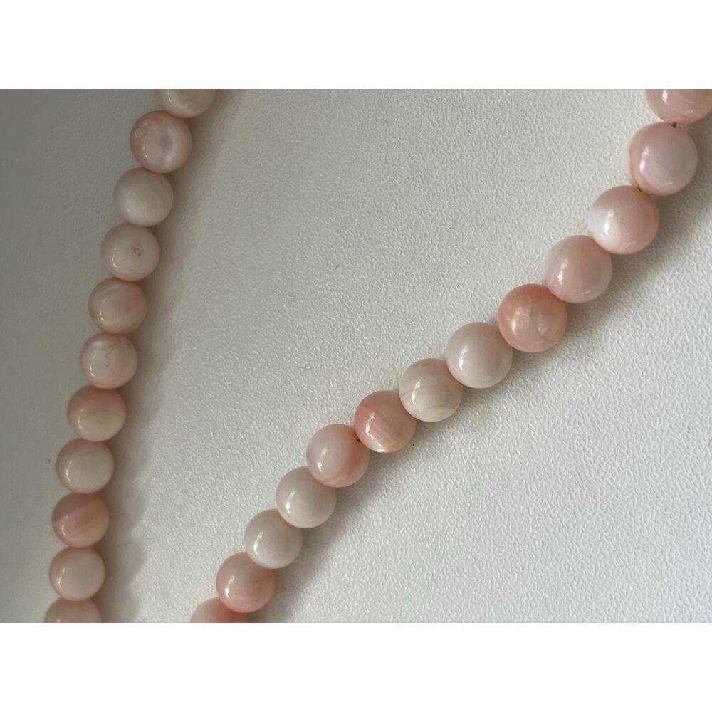 Pink and White Dyed MOP 15” Necklace Choker Collar Gold Tone Clasp - Picture 4 of 6